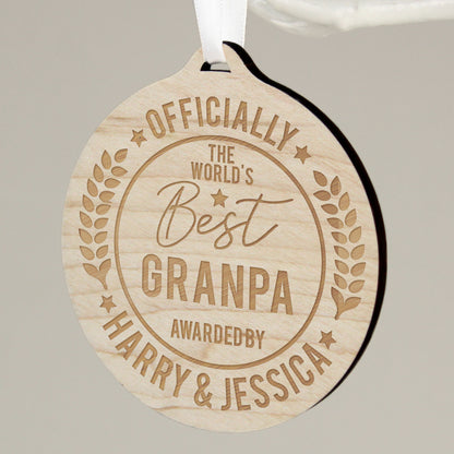 Personalised Officially The Best Round Wooden Medal - image 6