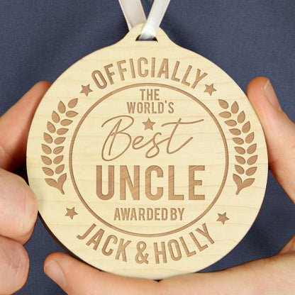 Personalised Officially The Best Round Wooden Medal - image 8