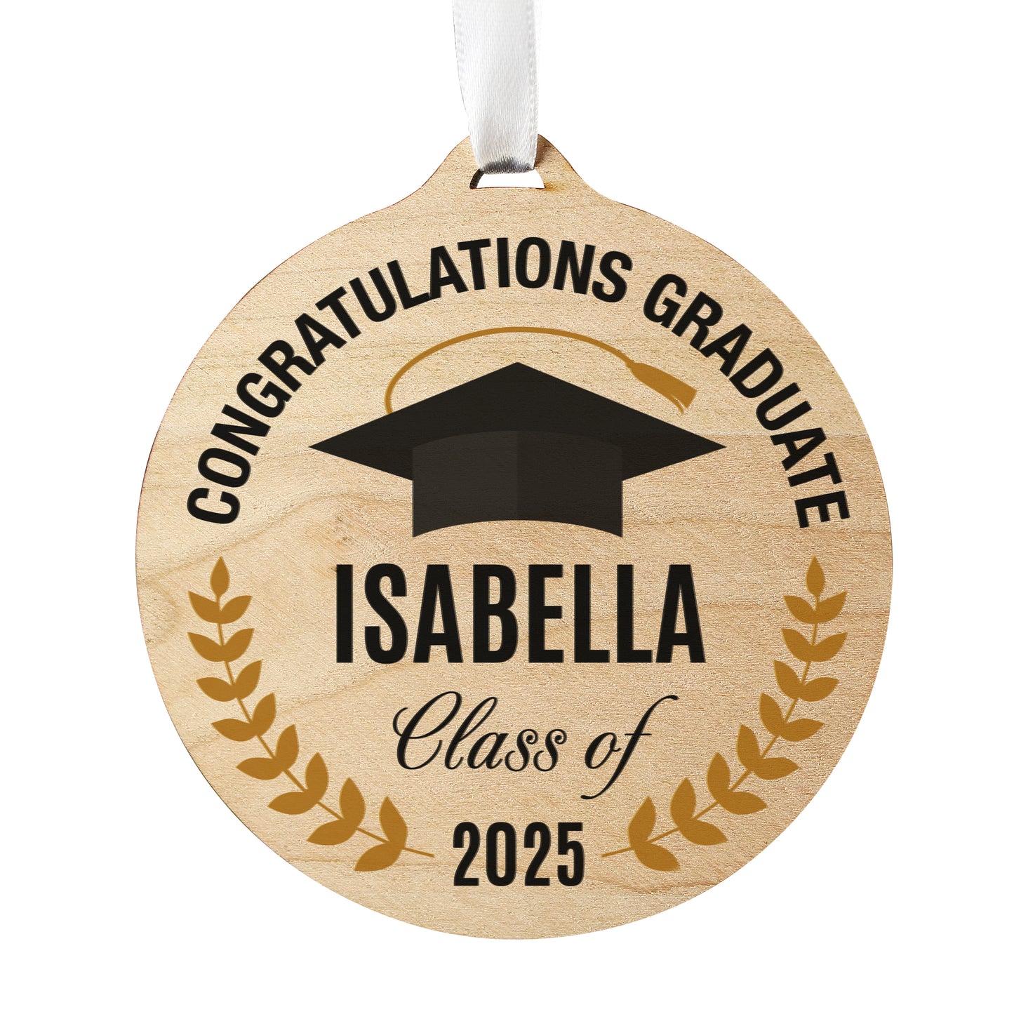 Personalised Graduation Round Wooden Decoration - image 5