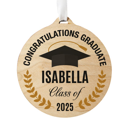 Personalised Graduation Round Wooden Decoration - image 5