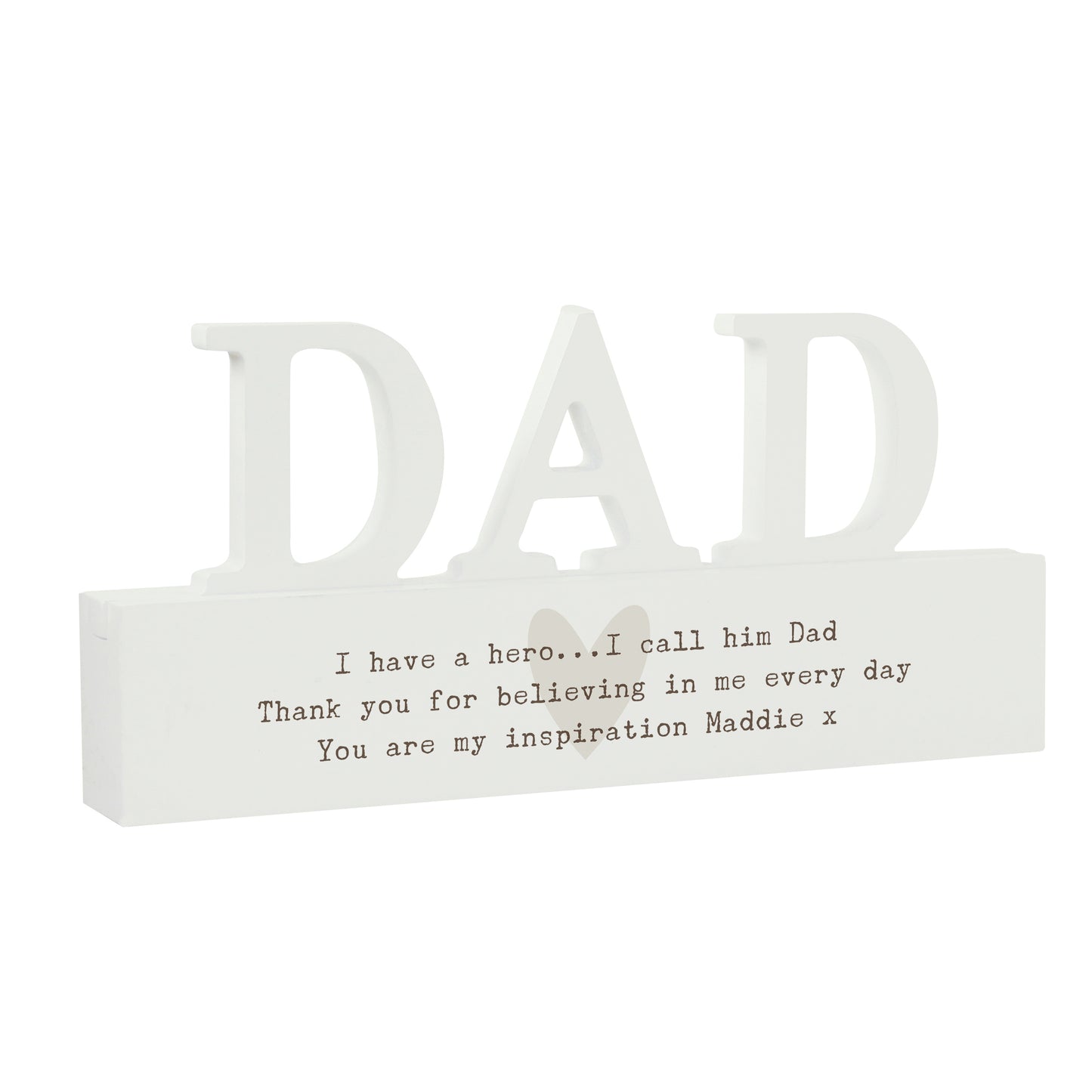 Personalised Free Text Heart Wooden Dad Ornament - image 5