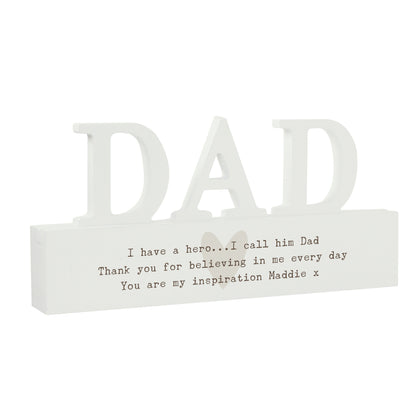 Personalised Free Text Heart Wooden Dad Ornament - image 5