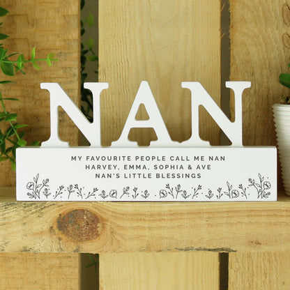 Personalised Floral Wooden Nan Ornament - image 3