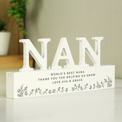 Personalised Floral Wooden Nan Ornament - image 4