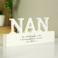 Personalised Free Text Heart Wooden Nan Ornament from Heartfelt Gifts