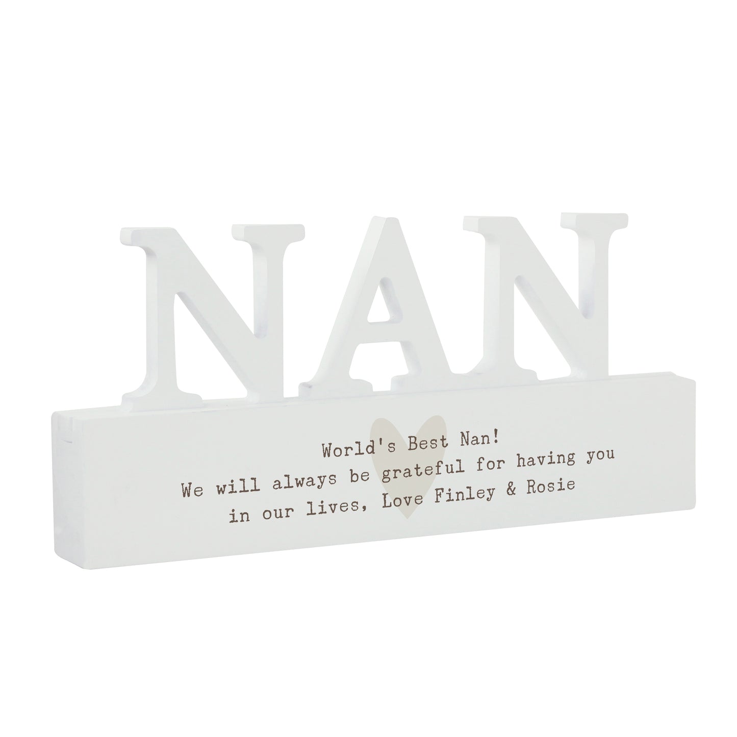 Personalised Free Text Heart Wooden Nan Ornament - image 5