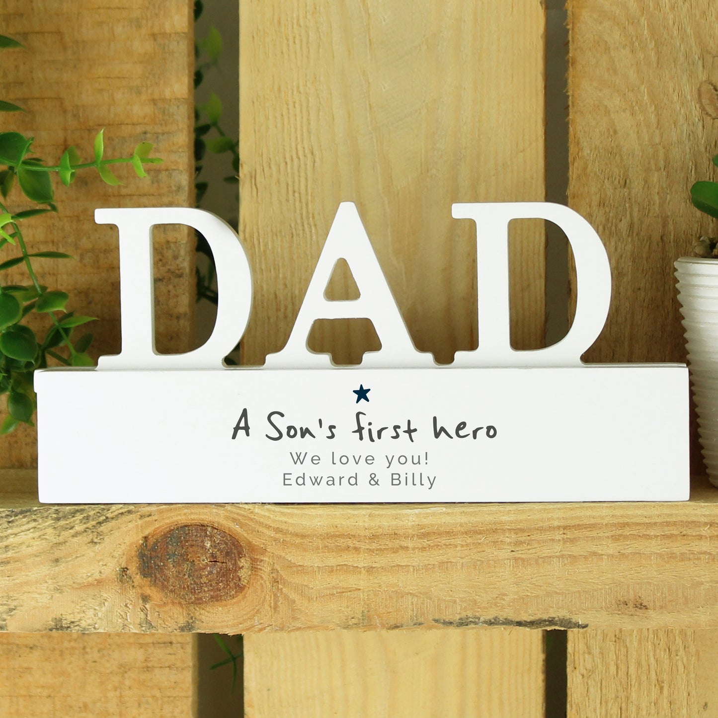 Personalised A Sons First Hero Wooden Dad Ornament - image 3