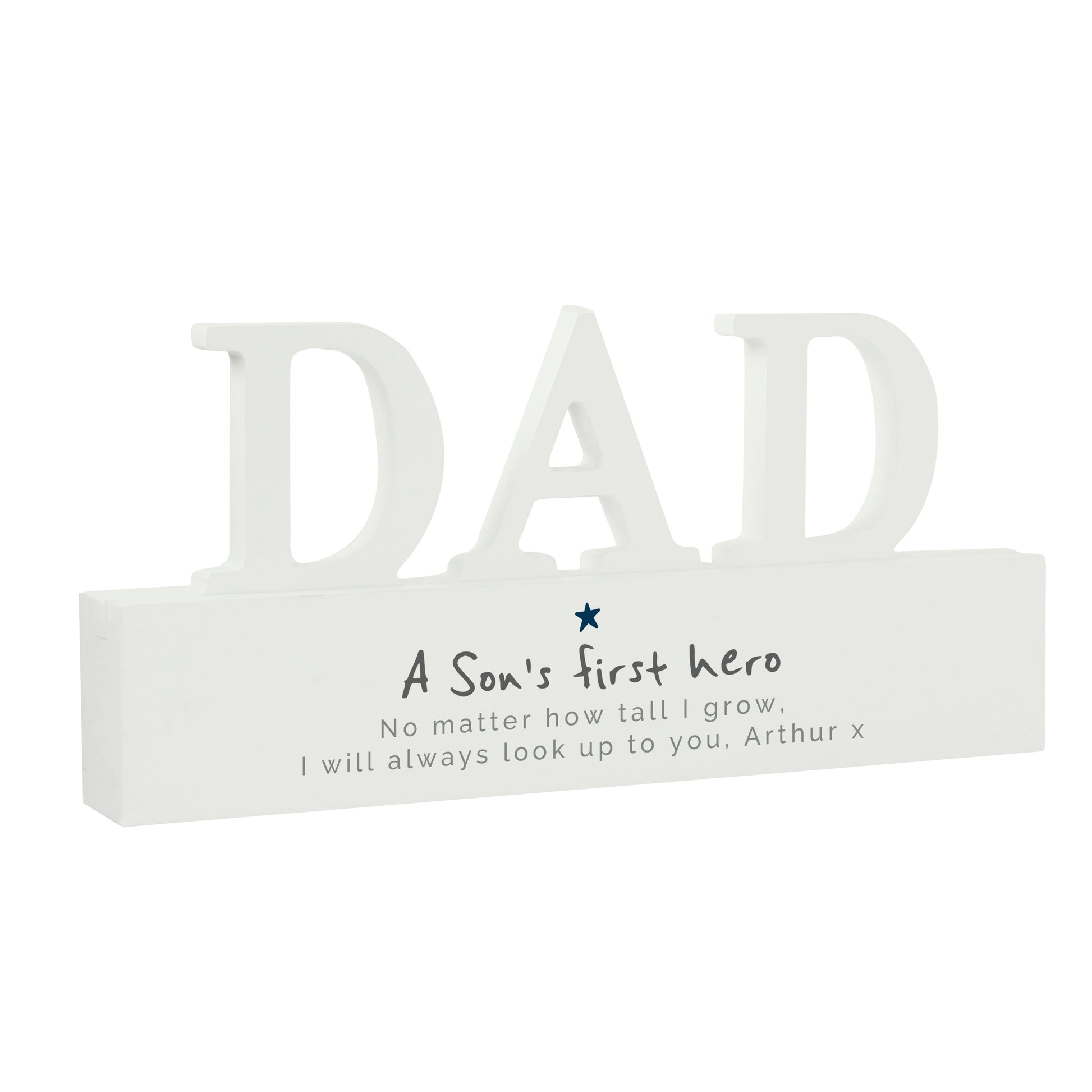 Personalised A Sons First Hero Wooden Dad Ornament - image 5