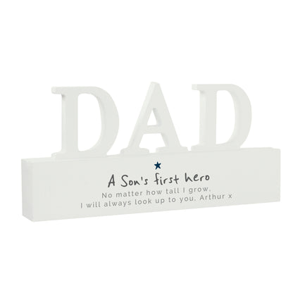 Personalised A Sons First Hero Wooden Dad Ornament - image 5