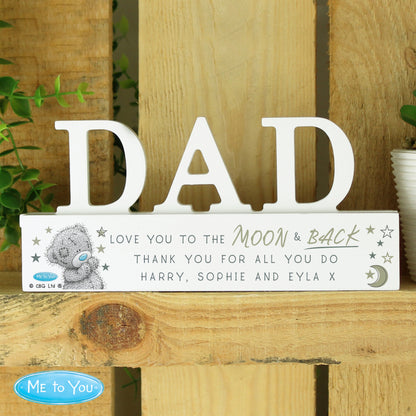 Personalised Me To You Moon and Back Wooden Dad Ornament from Heartfelt Gifts