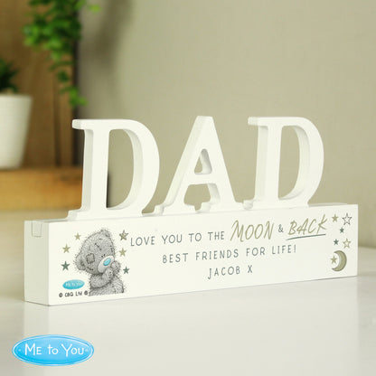 Personalised Me To You Moon and Back Wooden Dad Ornament - image 2