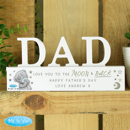Personalised Me To You Moon and Back Wooden Dad Ornament - image 3