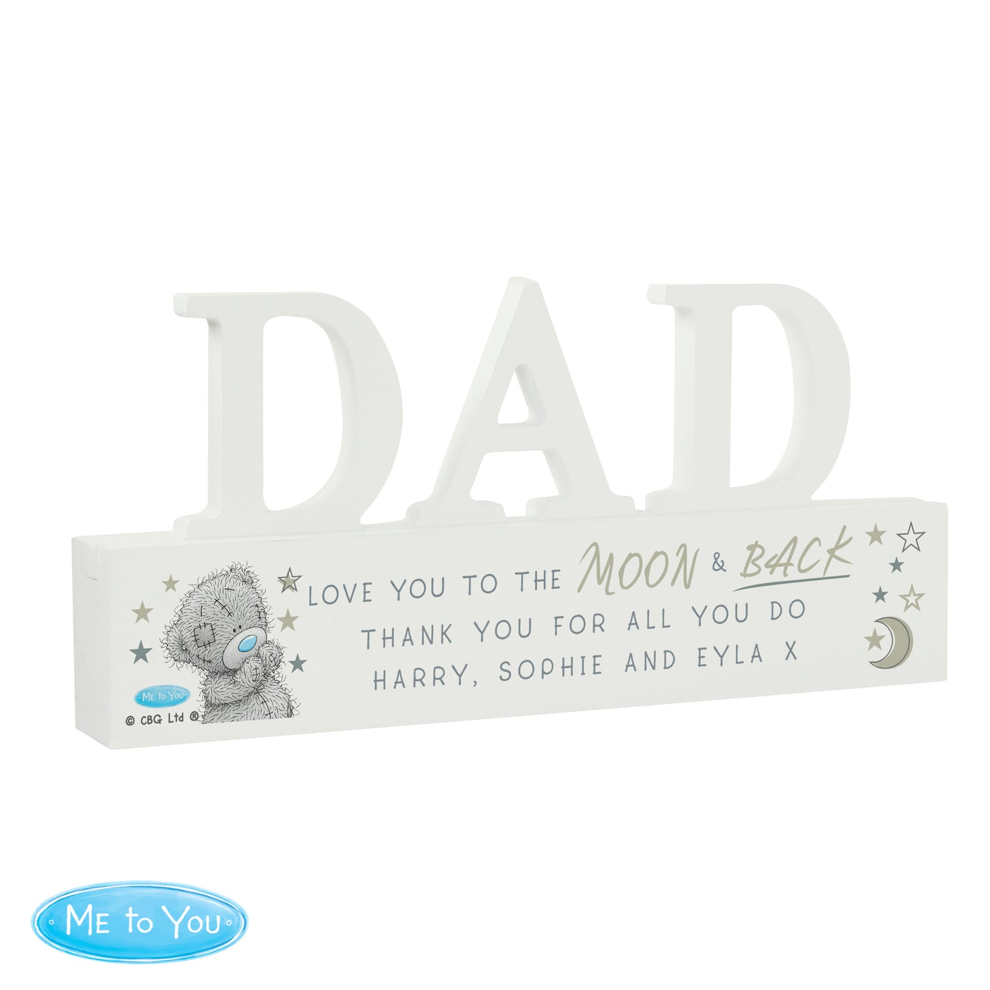 Personalised Me To You Moon and Back Wooden Dad Ornament - image 5