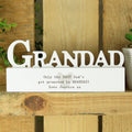 Personalised Free Text Heart Wooden Grandad Ornament from Heartfelt Gifts