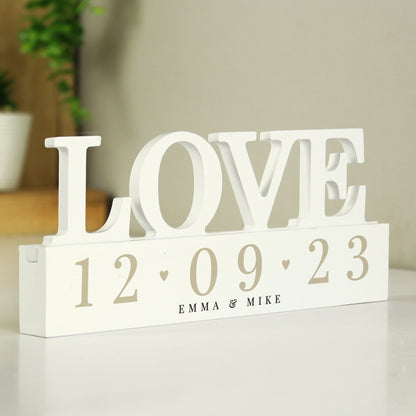 Personalised Special Date Wooden Love Ornament from Heartfelt Gifts