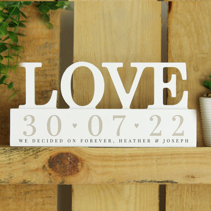 Personalised Special Date Wooden Love Ornament - image 2