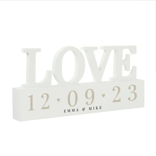 Personalised Special Date Wooden Love Ornament - image 4