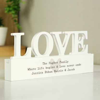 Personalised Free Text Heart Wooden Love Ornament - image 2