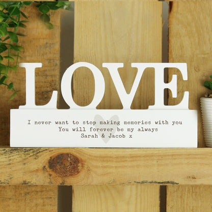 Personalised Free Text Heart Wooden Love Ornament - image 3