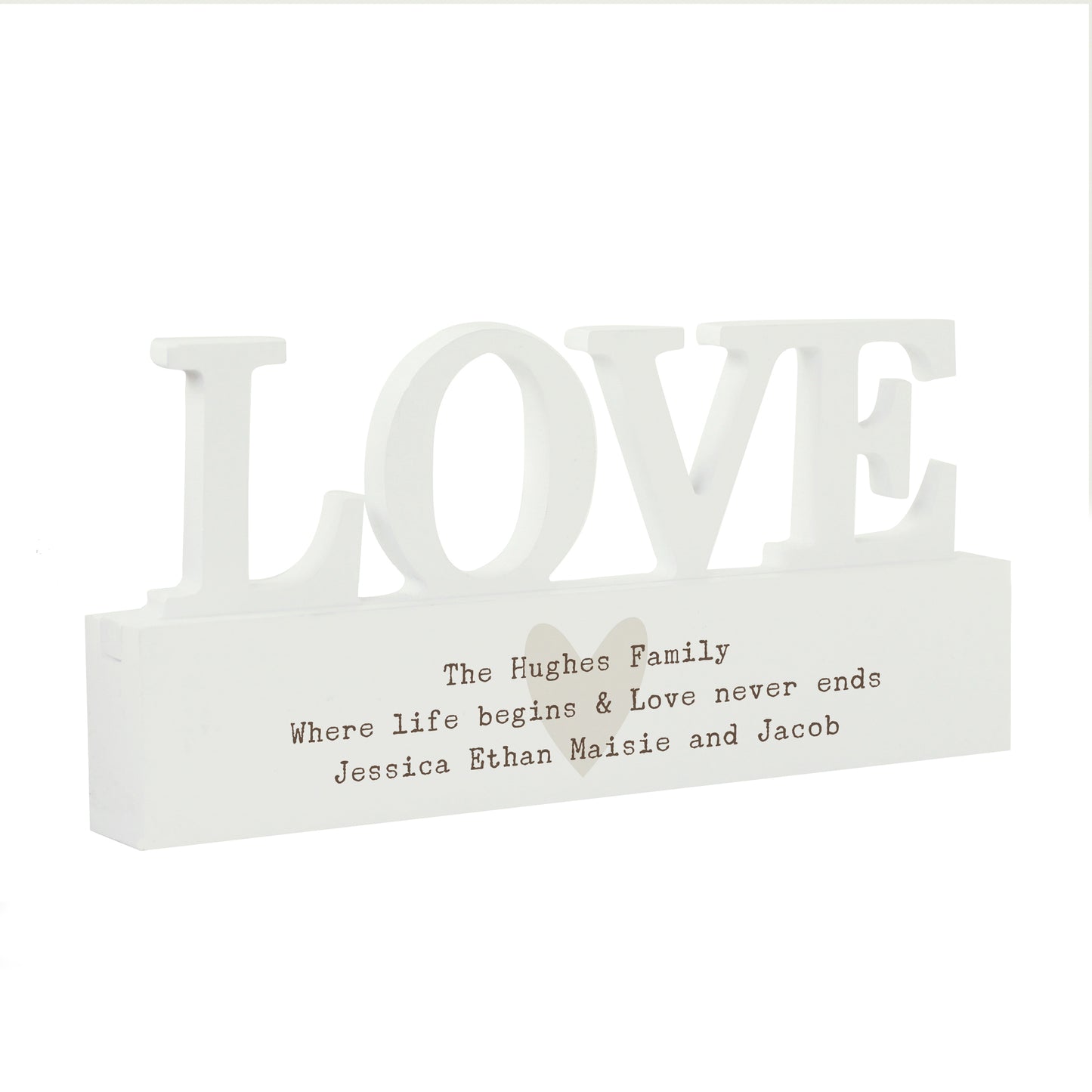 Personalised Free Text Heart Wooden Love Ornament - image 4