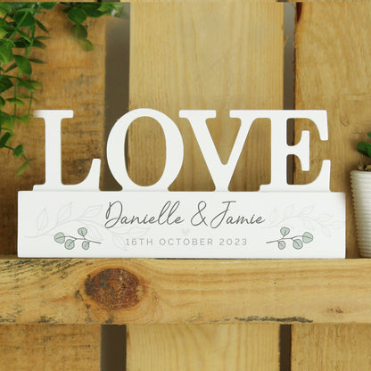 Personalised Botanical Wooden Love Ornament - image 2