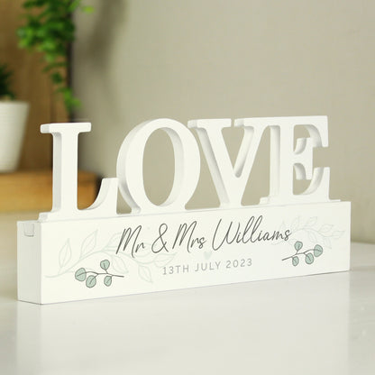 Personalised Botanical Wooden Love Ornament - image 3