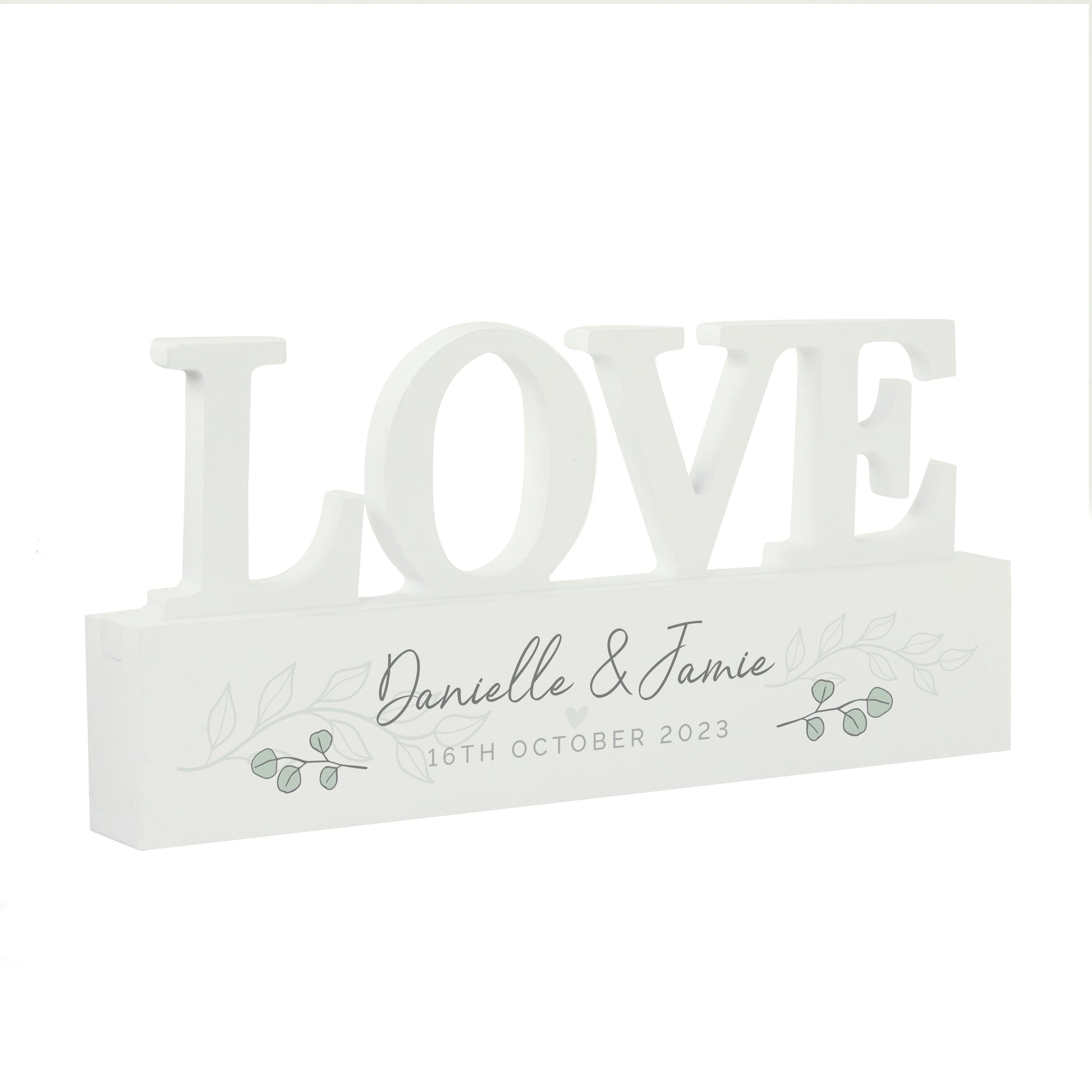 Personalised Botanical Wooden Love Ornament - image 4