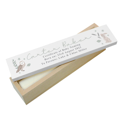 Personalised Woodland Animals Wooden Birth Certificate Holder - image 5