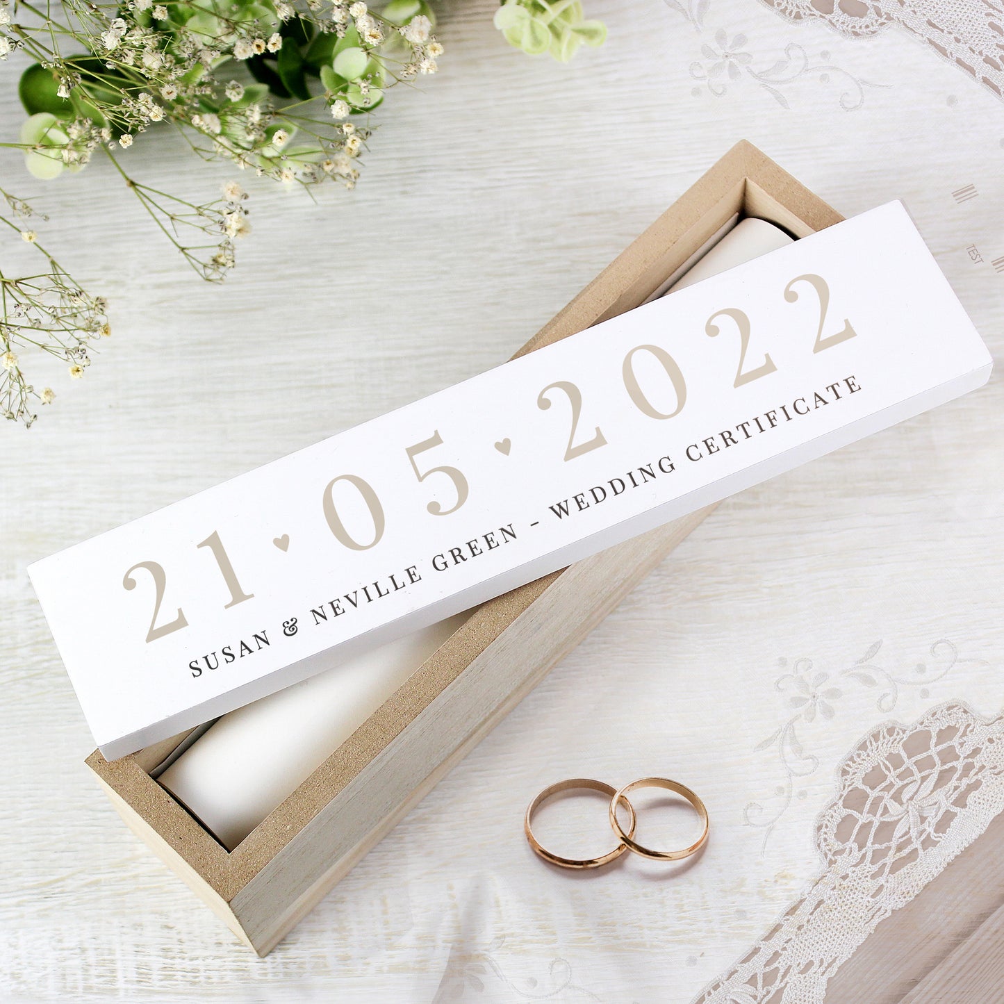 Personalised Special Date Wooden Certificate Holder from Heartfelt Gifts