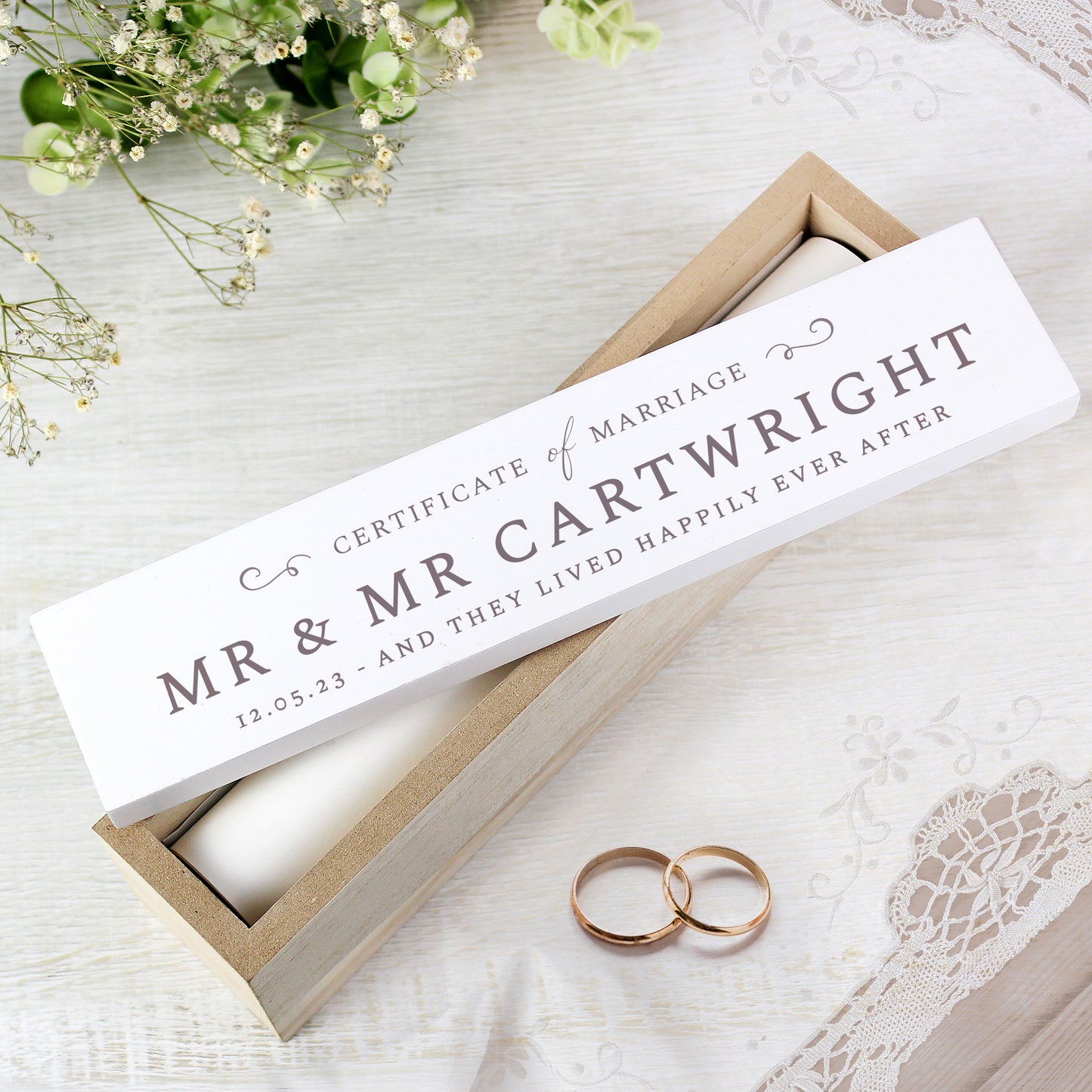 Personalised Wedding Wooden Certificate Holder - image 3