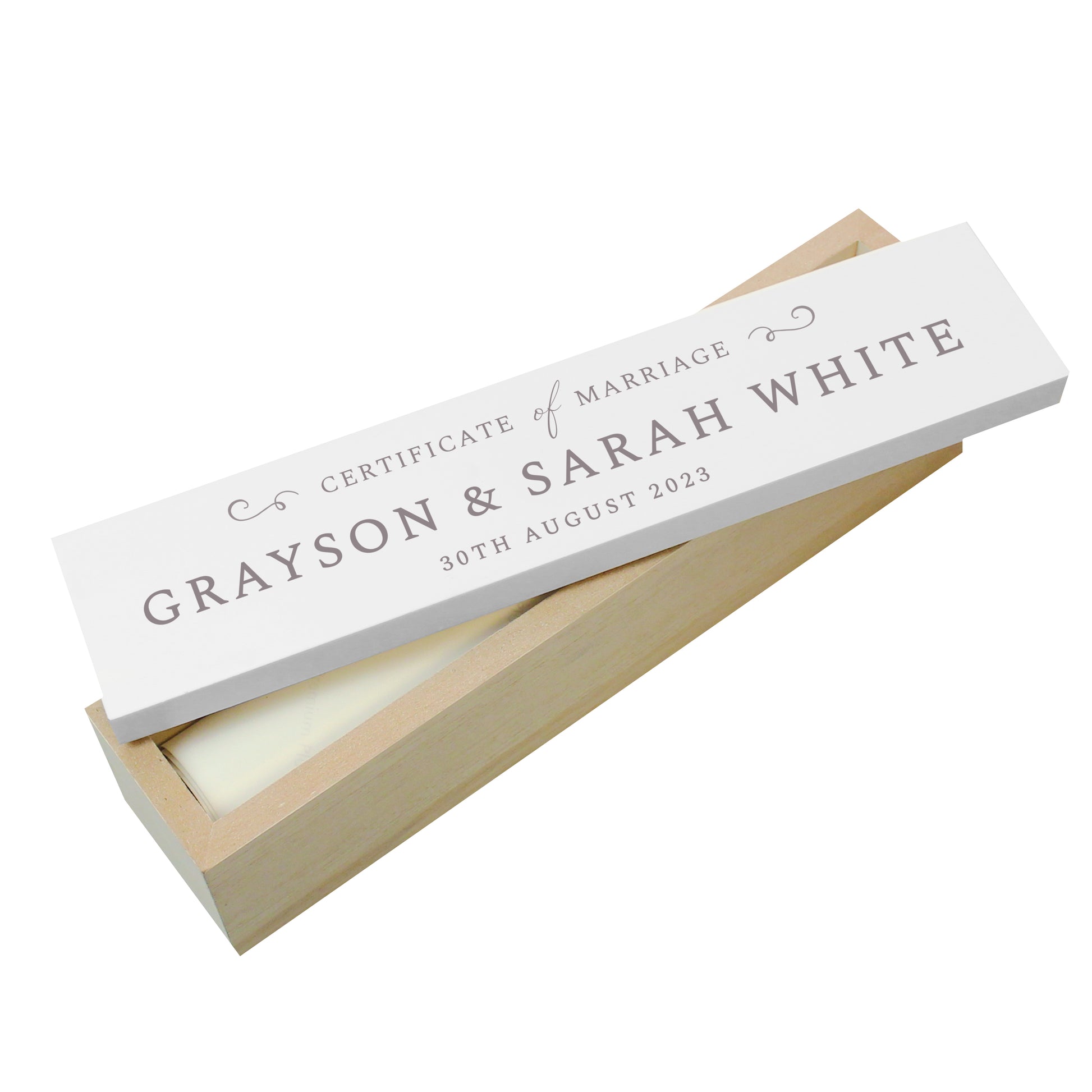 Personalised Wedding Wooden Certificate Holder - image 4