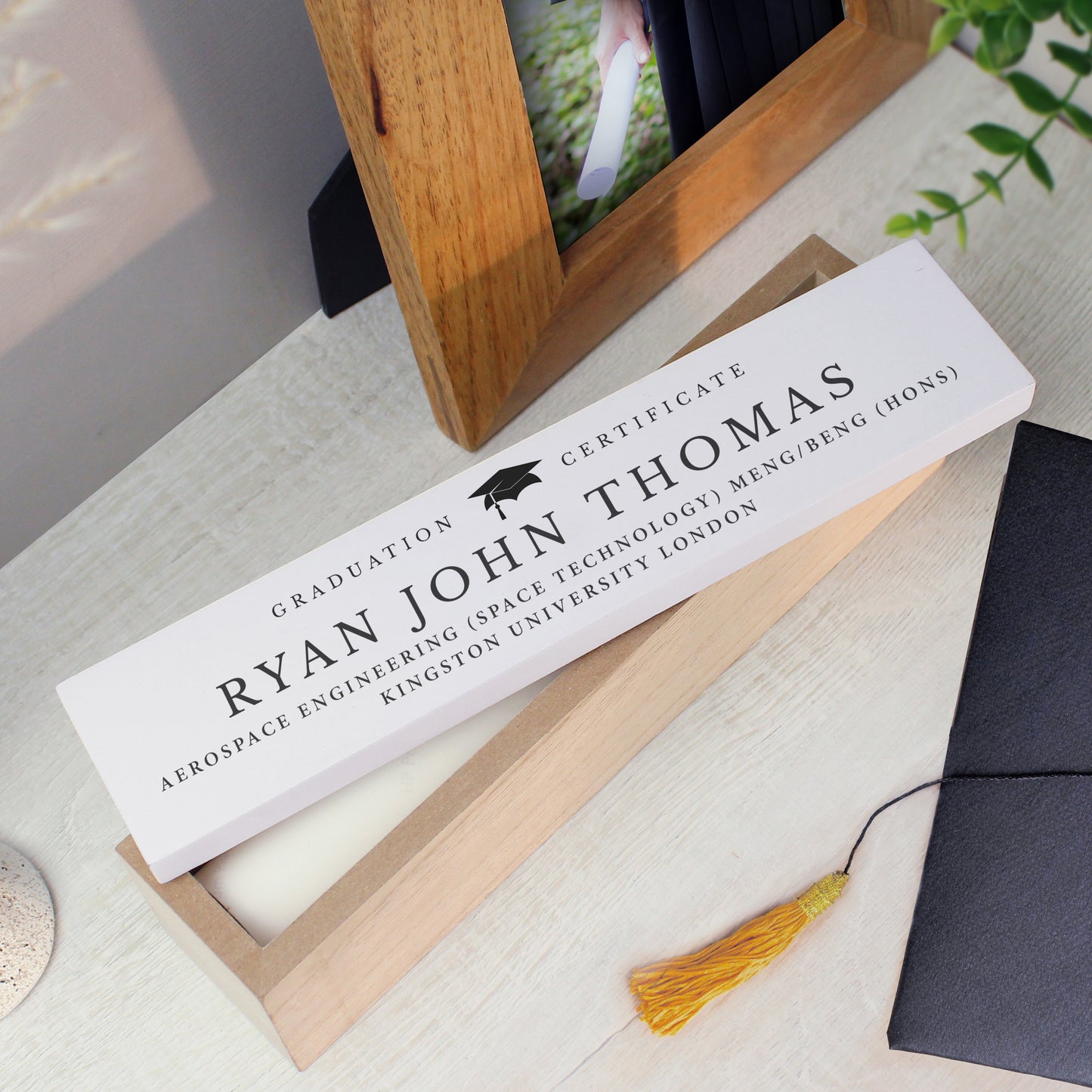 Personalised Graduation Wooden Certificate Holder from Heartfelt Gifts