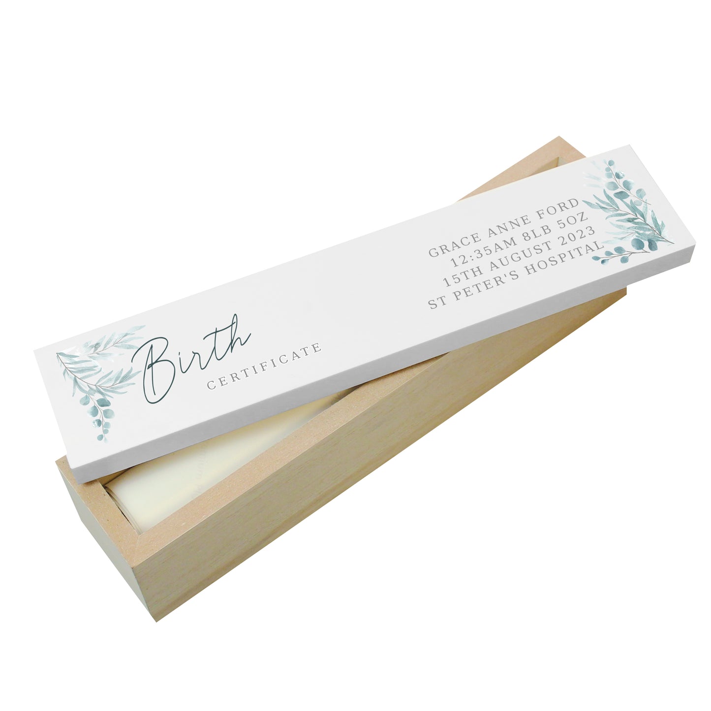 Personalised Botanical Wooden Certificate Holder - image 5