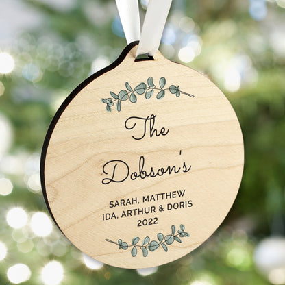 Personalised Botanical Round Wooden Decoration - image 6