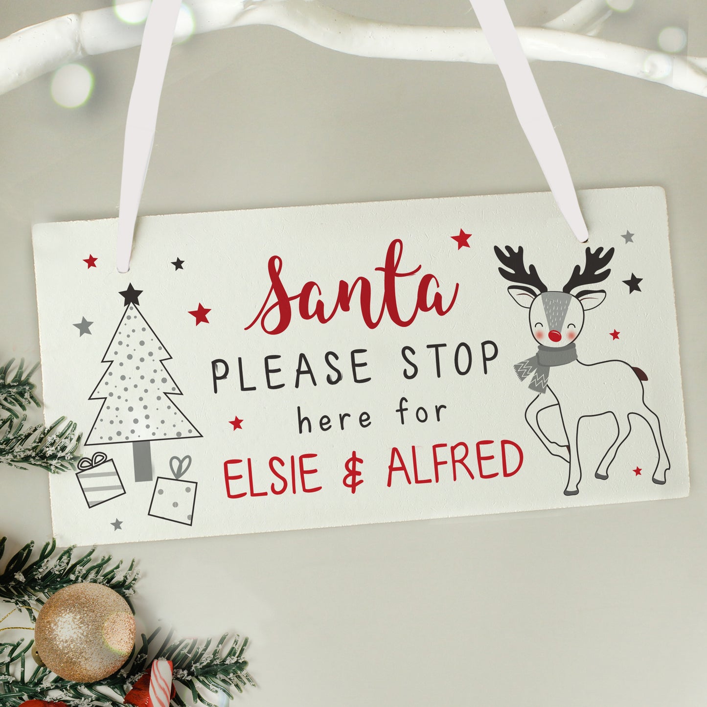 Personalised Rudolph Santa Please Stop Here Sign from Heartfelt Gifts