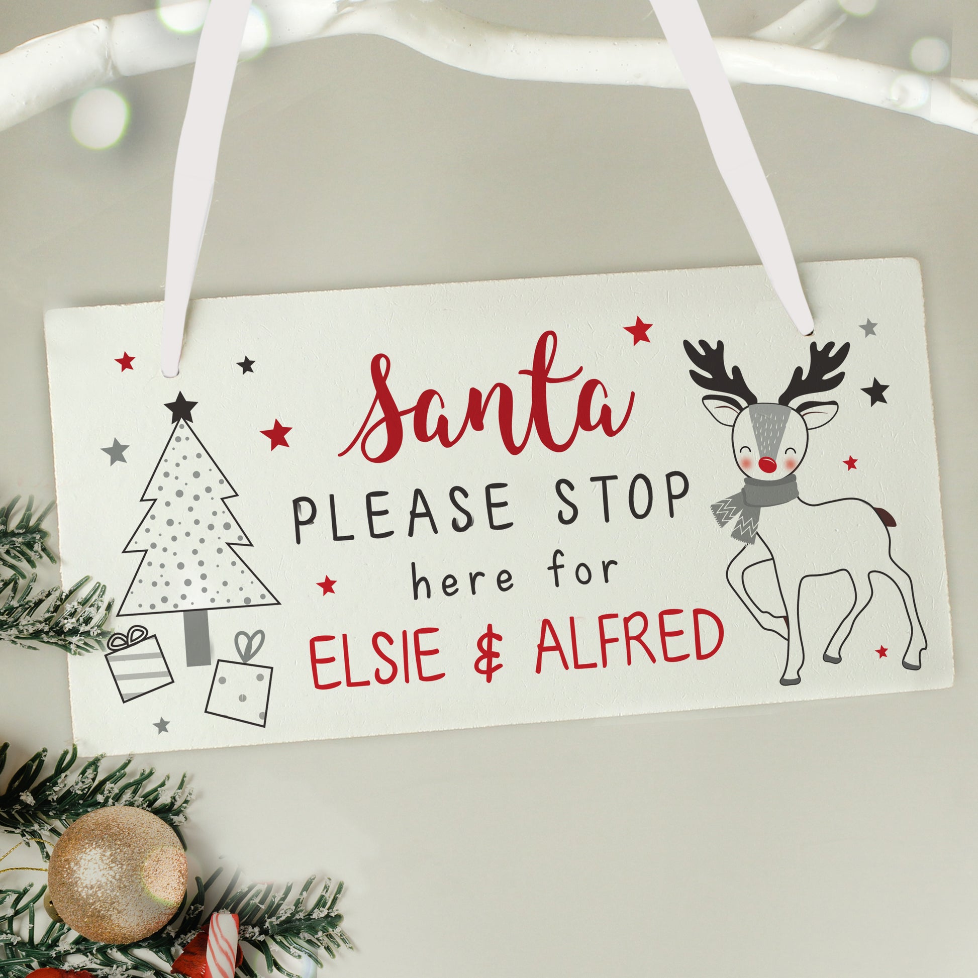 Personalised Rudolph Santa Please Stop Here Sign from Heartfelt Gifts