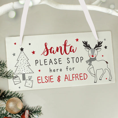 Personalised Rudolph Santa Please Stop Here Sign from Heartfelt Gifts