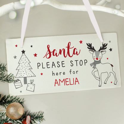 Personalised Rudolph Santa Please Stop Here Sign - image 3