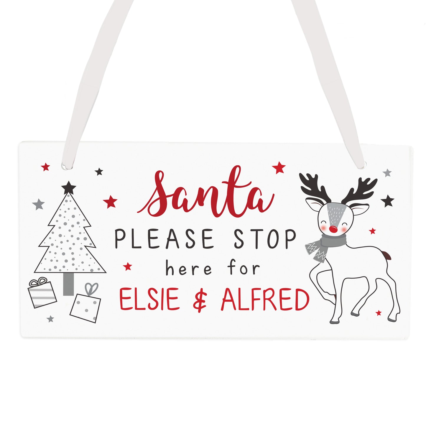 Personalised Rudolph Santa Please Stop Here Sign - image 4