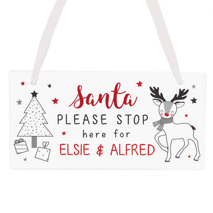 Personalised Rudolph Santa Please Stop Here Sign - image 4