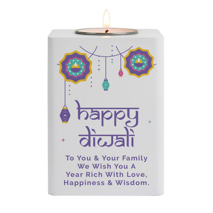 Personalised Diwali Wooden Tealight Holder - image 5