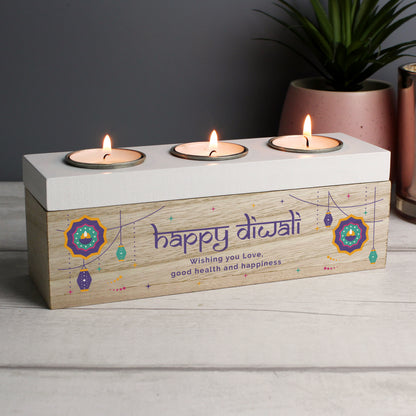 Personalised Diwali Triple Tealight Box - image 3