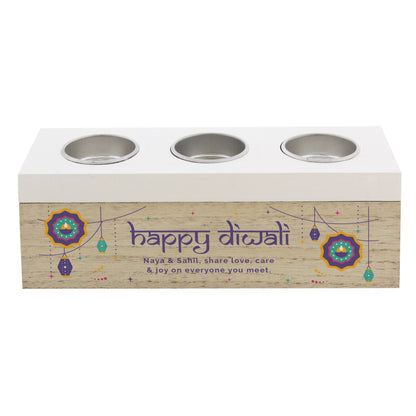 Personalised Diwali Triple Tealight Box - image 5