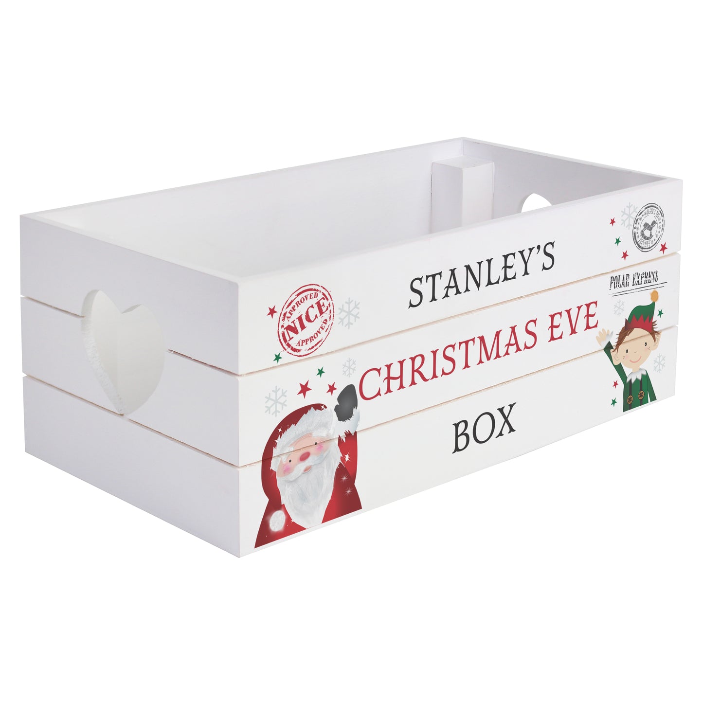 Personalised Christmas White Wooden Crate - image 5