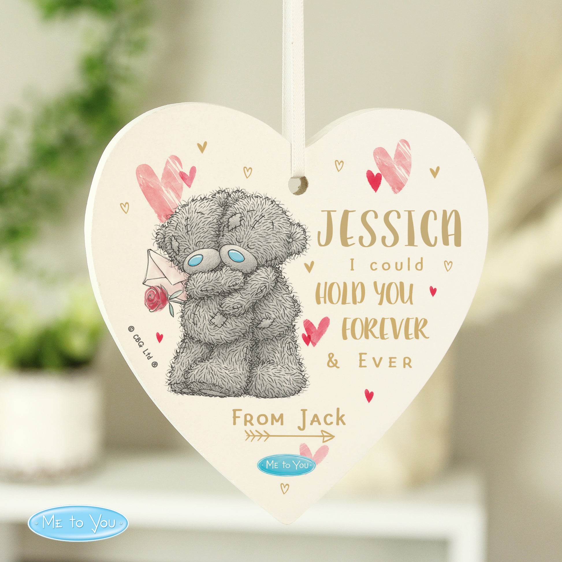 Personalised Me To You Hold You Forever Wooden Heart Decoration from Heartfelt Gifts