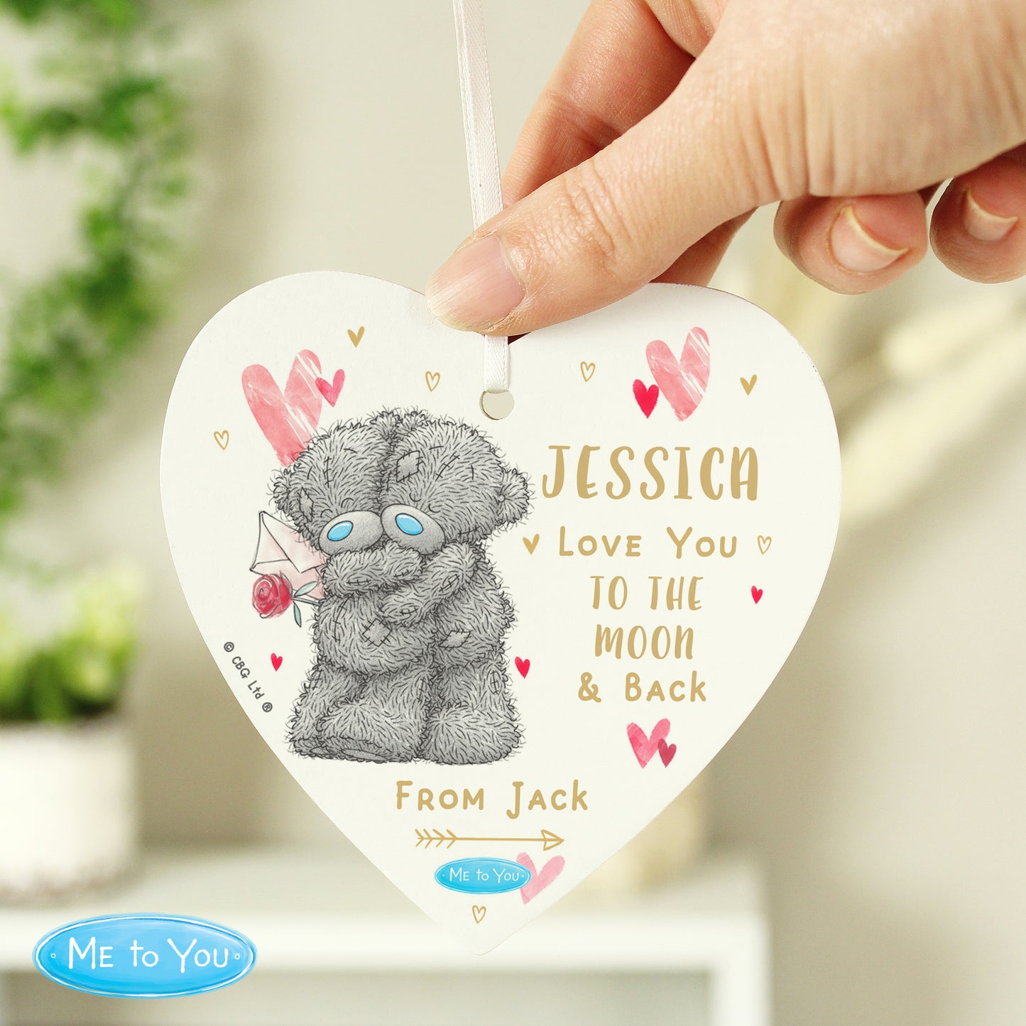 Personalised Me To You Hold You Forever Wooden Heart Decoration - image 2