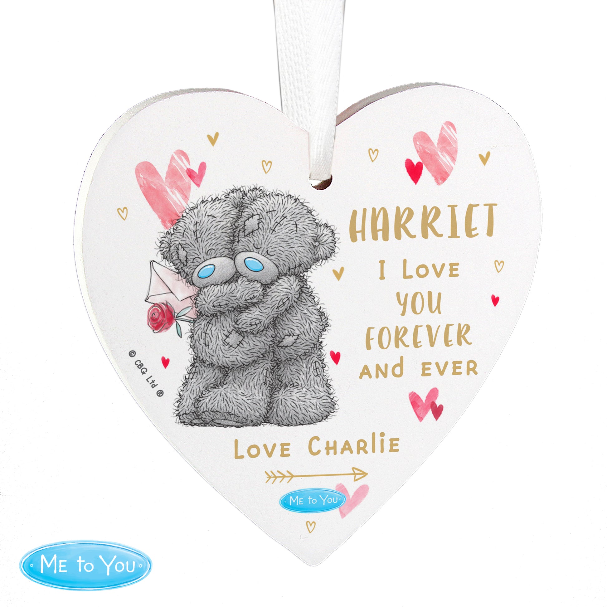 Personalised Me To You Hold You Forever Wooden Heart Decoration - image 4