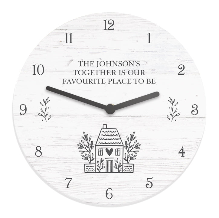 Personalised HOME Shabby Chic Wooden Clock - image 5