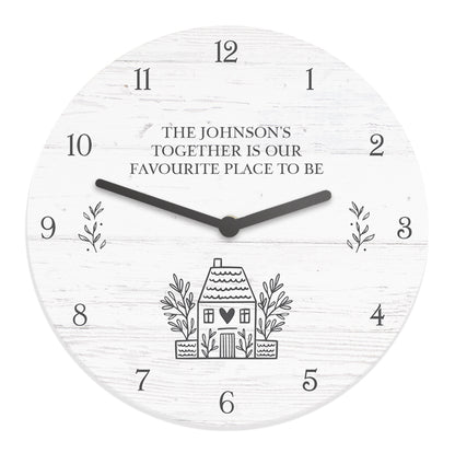 Personalised HOME Shabby Chic Wooden Clock - image 5