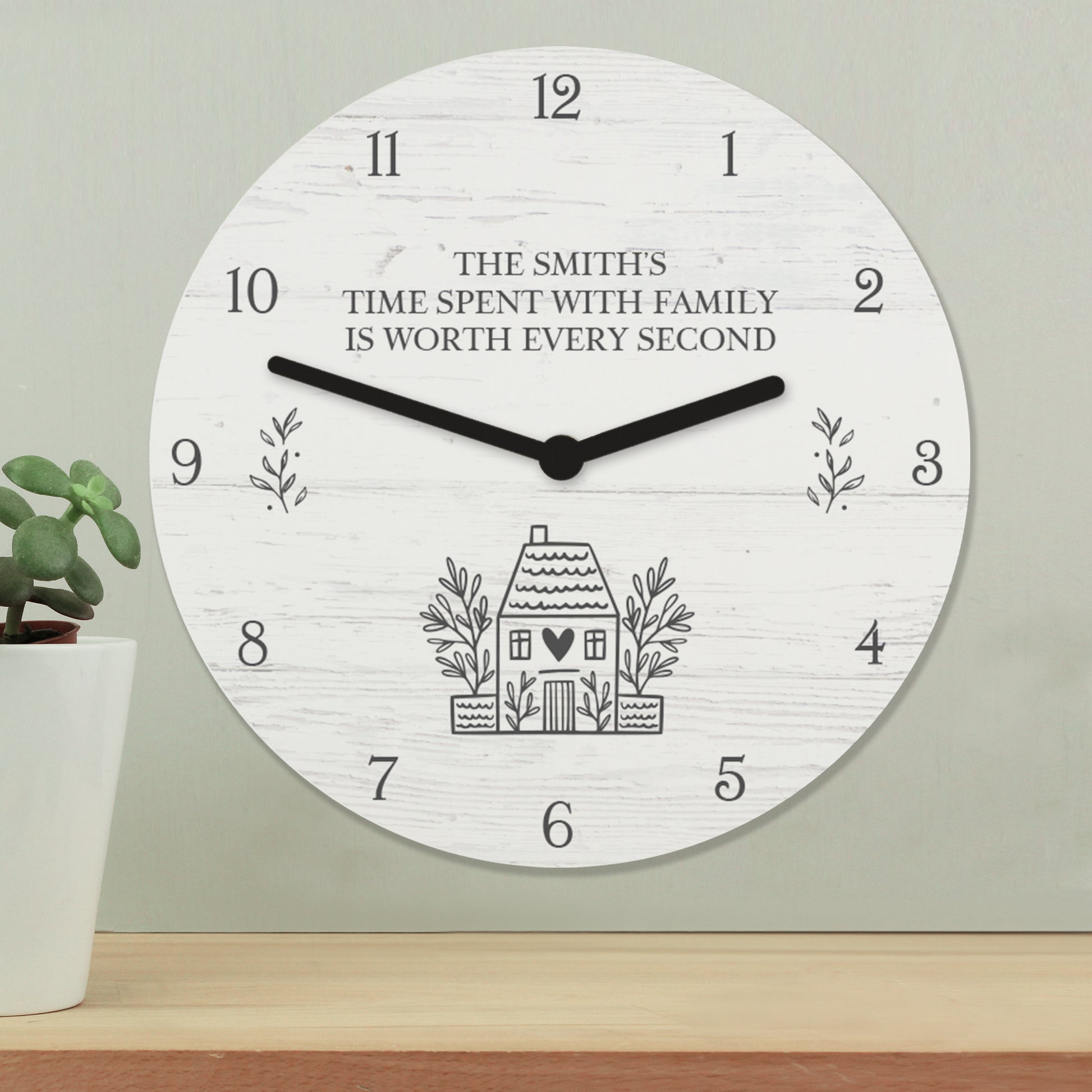 Personalised HOME Shabby Chic Wooden Clock - image 6